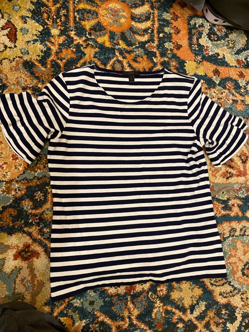 J. Crew Navy & White Striped Short Sleeve Tee